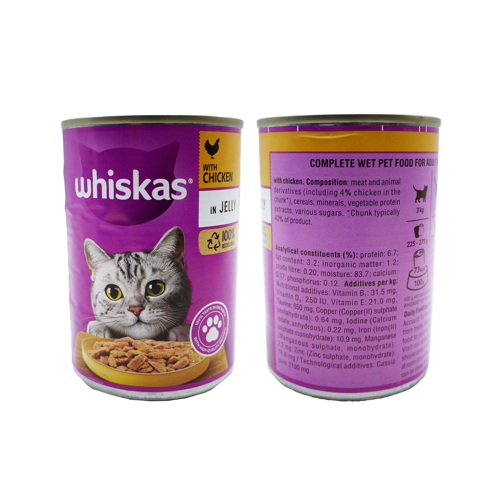 Whiskas Cat Food With Chicken In Jelly 400g Whiskas Cat Food With Chicken In Jelly 400g